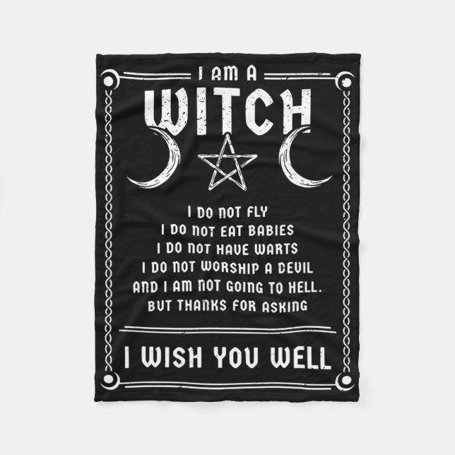 Couverture Polaire Je Suis Une Sorcière Wicca Halloween Costume Pagan (Devant)