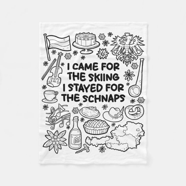 Couverture Polaire Je Suis Venu Pour Le Ski (Devant)