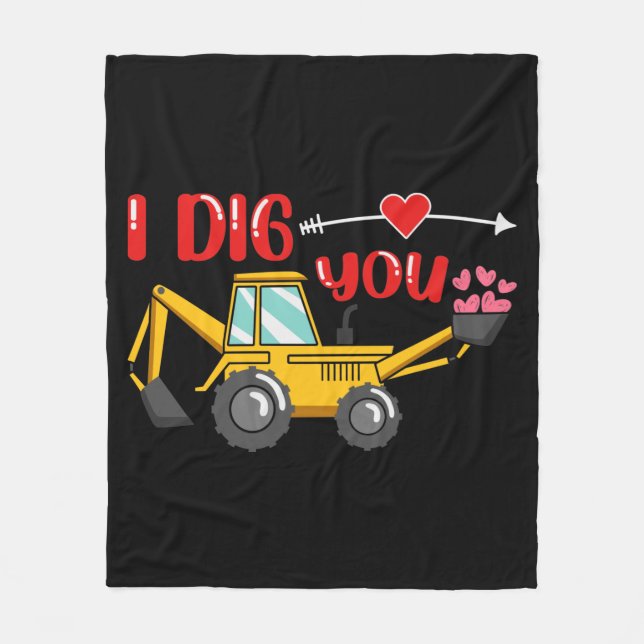 Couverture Polaire Je t'ai creusé Backhoe Valentine (Devant)