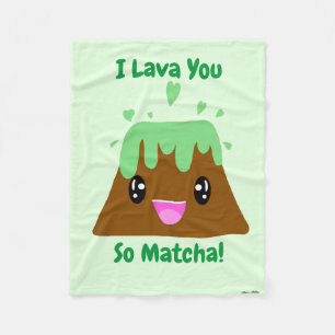 Couverture Polaire Je t'ai donné un thé vert Matcha Kawaii
