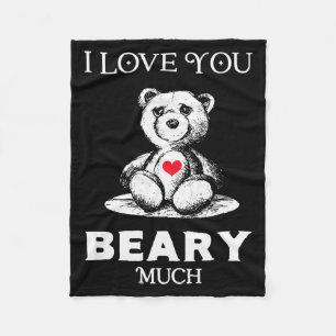 Couverture Polaire Je t'aime Beary Much Amoureux des ours Hommes Femm