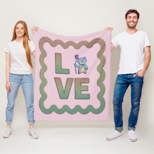 Couverture Polaire Je T'Aime Beary Very Pink Mignonne Personnaliser