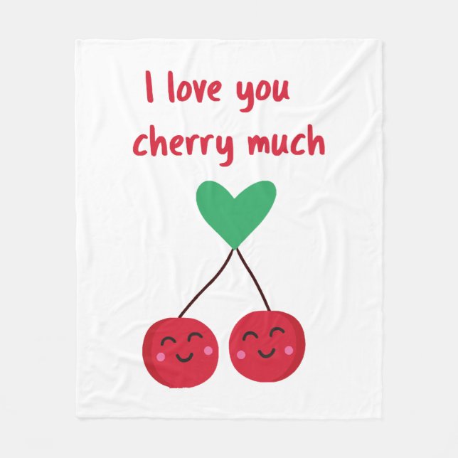 Couverture Polaire Je t'aime beaucoup Cherry Valentine (Devant)