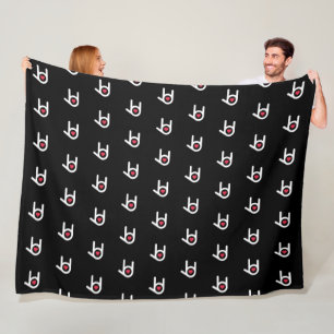 Couverture Polaire Je T'Aime Blanche En Toison Noire