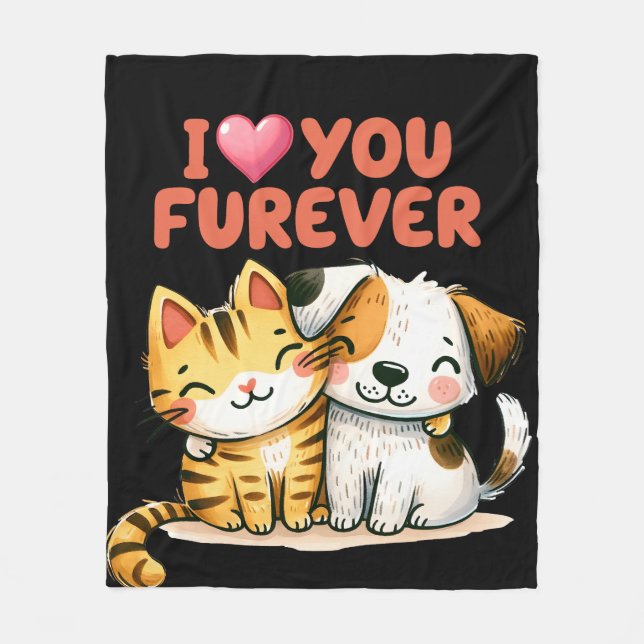 Couverture Polaire Je t'aime Blanket en polaire (Devant)