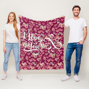 Couverture Polaire Je T'Aime Coeur Moderne Élégant Coloré Gai