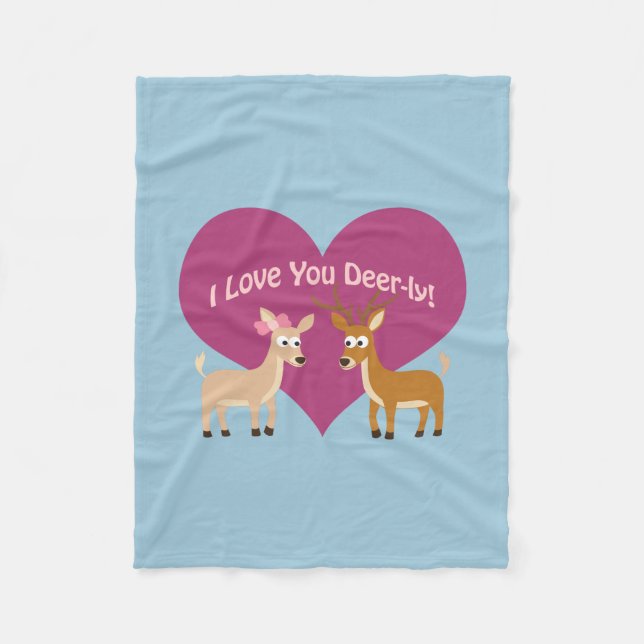 Couverture Polaire Je T'Aime Deer-ly ! (Devant)