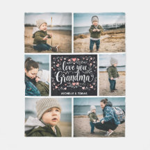 Je t'aime grand-mère Collage personnalisé de 6 pho