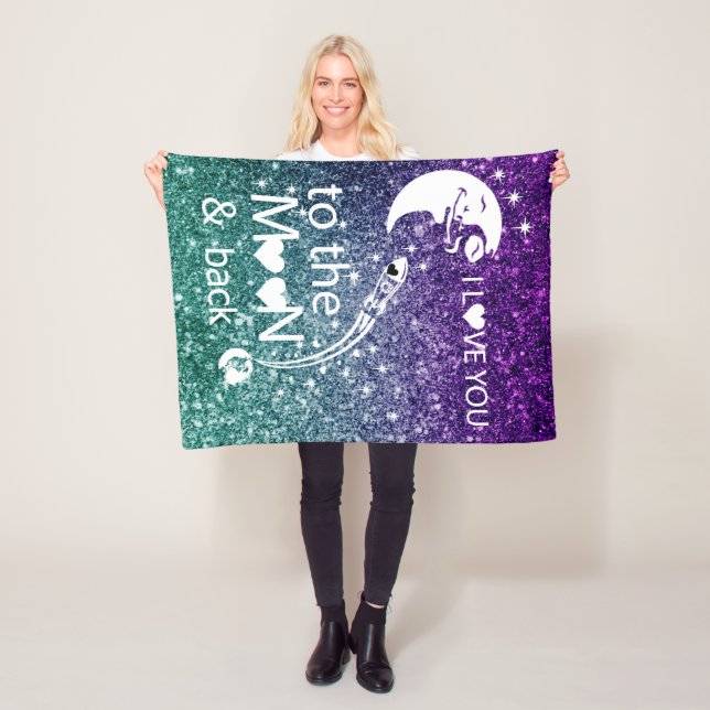 Couverture Polaire Je t'aime jusqu'à la lune et retour (En situation)