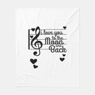 Couverture Polaire Je t'aime jusqu'à la lune et retour Citation d'amo