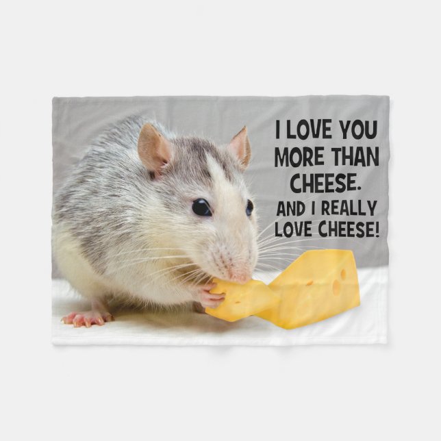 Couverture Polaire Je t'aime plus que le rat d'animal familier de (Devant (Horizontal))