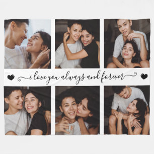 Couverture Polaire Je t'aime toujours et pour toujours Collage de 6 p