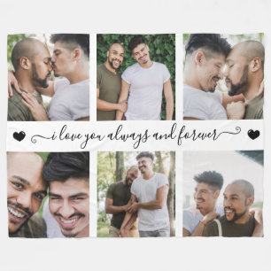 Couverture Polaire Je t'aime toujours et pour toujours Collage de 6 p