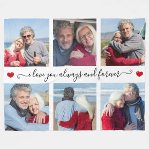 Couverture Polaire Je t'aime toujours et pour toujours Collage de 6 p