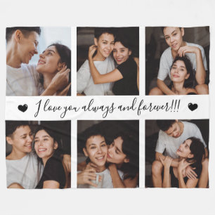 Couverture Polaire Je t'aime toujours et pour toujours Collage modern