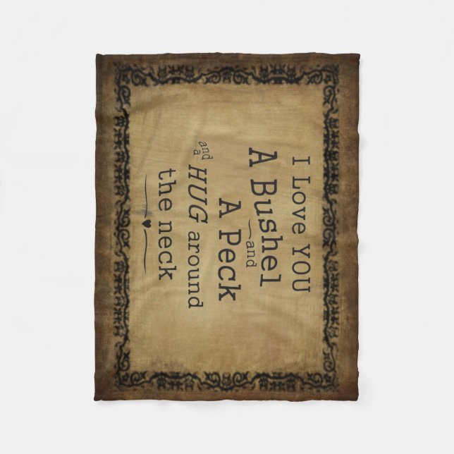 Couverture Polaire "Je t'aime un boisseau et un picotin" tondent la (Devant)