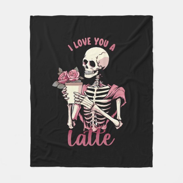 Couverture Polaire Je t'aime un squelette de la Saint-Valentin (Devant)