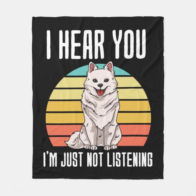 Couverture Polaire Je T'Entends Juste Ne Pas Écouter American Eskimo (Devant)