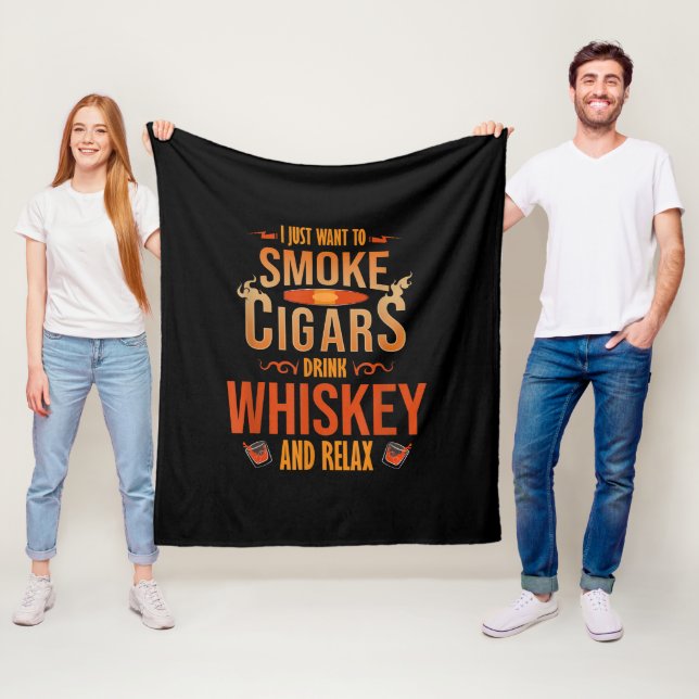 Couverture Polaire Je Veux Juste Fumer Cigars Boire Whiskey Relax (En situation)