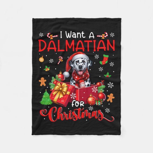 Couverture Polaire Je Veux Un Dalmatien Pour Le Propriétaire De Noël  (Devant)