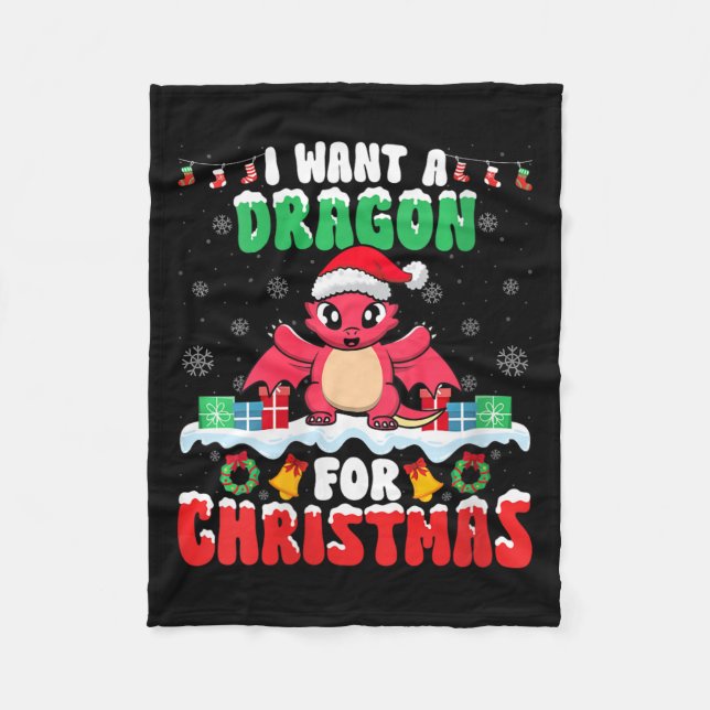 Couverture Polaire Je Veux Un Dragon Pour Noël - Dragon Lover Père No (Devant)