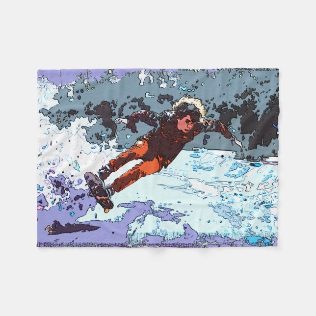 Couverture Polaire Je vis pour la course - Course de skateboard (Devant (Horizontal))