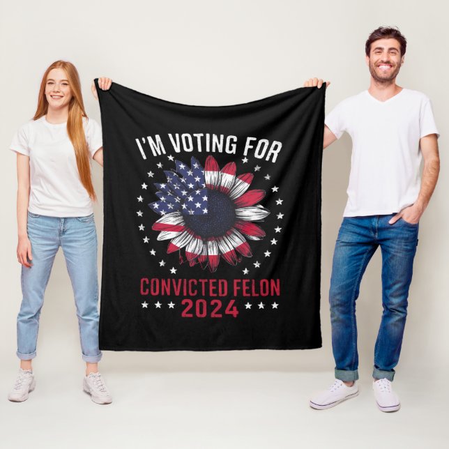 Couverture Polaire Je vote pour le condamné Felon Pro Trump 2024 (En situation)