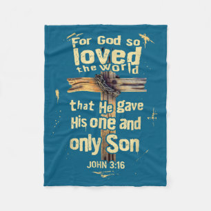 Couverture Polaire Jean 3 16 Croix Verset Biblique Chrétien