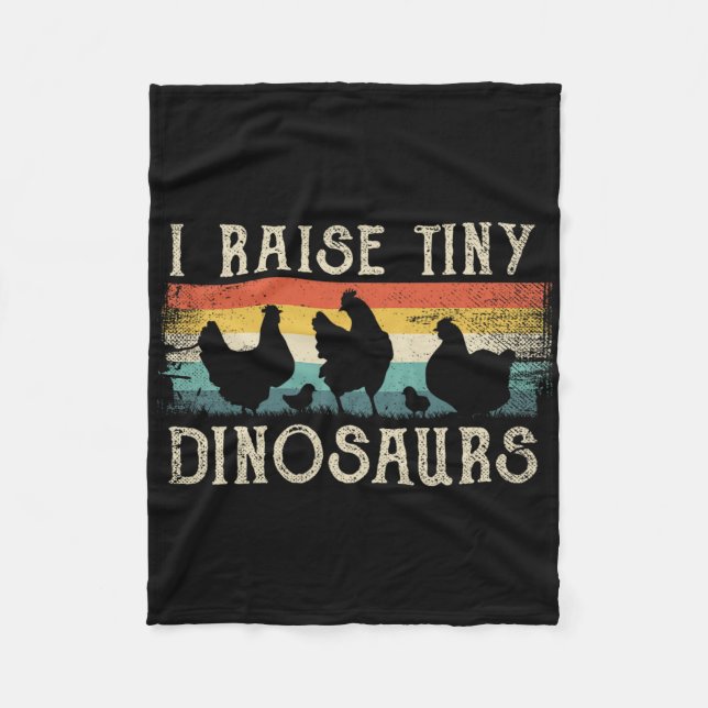 Couverture Polaire J'élève des dinosaures minuscules Rétro 70 poulets (Devant)