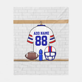 Couverture Polaire Jersey de football blanc rouge