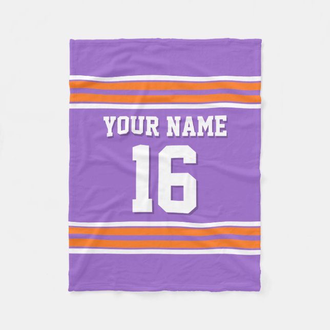 Couverture Polaire Jersey Sport Blanc Orange citrouille (Devant)