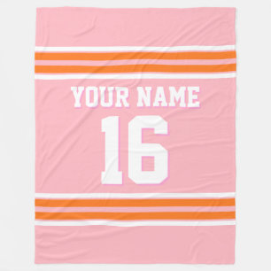 Couverture Polaire Jersey Sport Blanc Orange citrouille