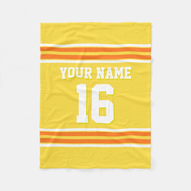 Couverture Polaire Jersey Sport Blanc Orange citrouille (Devant)