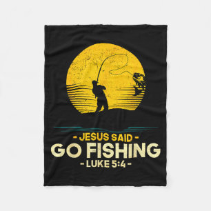 Couverture Polaire Jésus a dit aller pêcher Luc 5_4 Pêcheurs chrétien