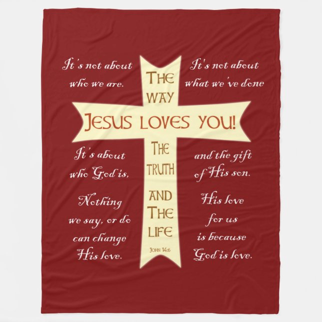 Couverture Polaire Jesus Blanket - Fleece rouge (Devant)
