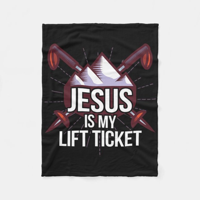 Couverture Polaire Jesus Est Mon Lift Ticket Ski Eglise Christia (Devant)