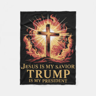 Couverture Polaire Jésus Est Mon Sauveur Trump Est Mon Président Chri