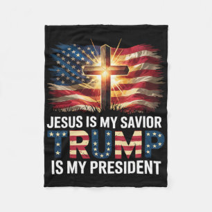 Couverture Polaire Jésus est mon sauveur Trump est mon président pro-