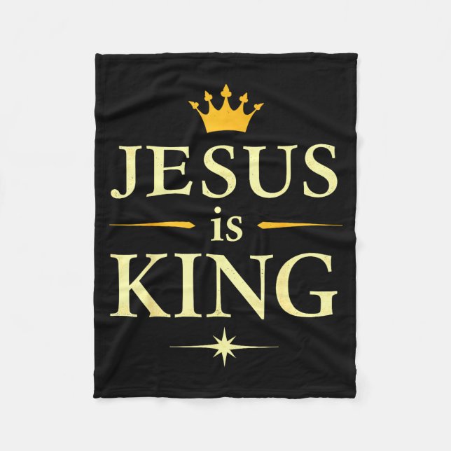 Couverture Polaire Jésus Est Roi _ Conception De Foi Chrétienne  (Devant)