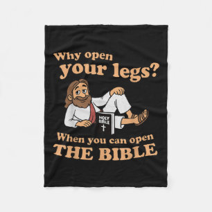 Couverture Polaire Jésus groovy Pourquoi ouvrir tes jambes quand tu p