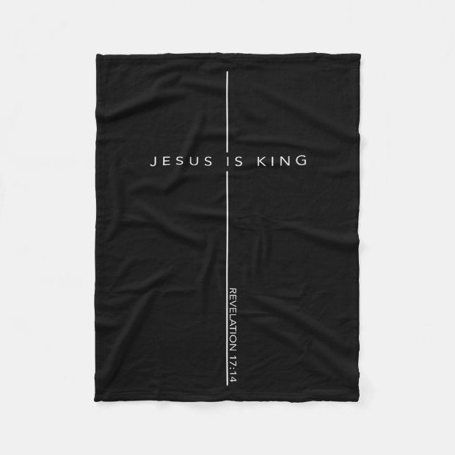 Couverture Polaire Jesus Is King Cross Christian Faith Bible Verse  (Devant)