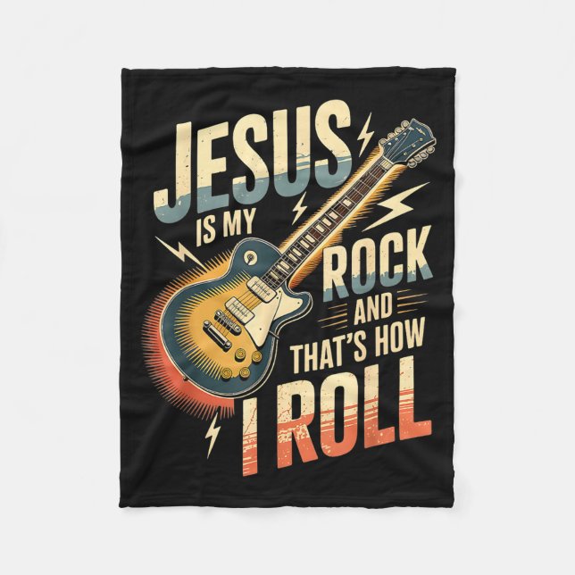 Couverture Polaire Jesus Is My Rock And That Is How I Roll Christian  (Devant)
