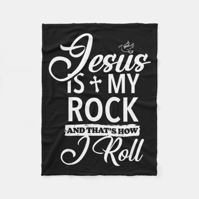 Couverture Polaire Jesus Is My Rock And That Is How I Roll Funny Reli (Devant)