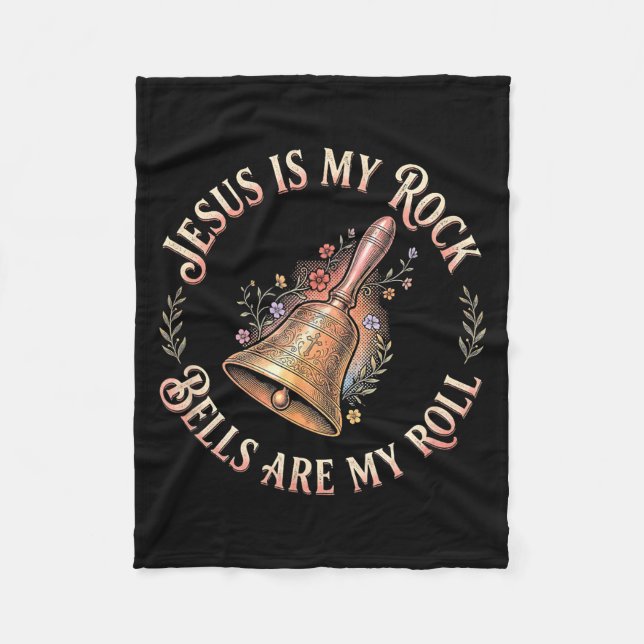 Couverture Polaire Jesus Is My Rock Bells Are My Roll Funny Handbell  (Devant)