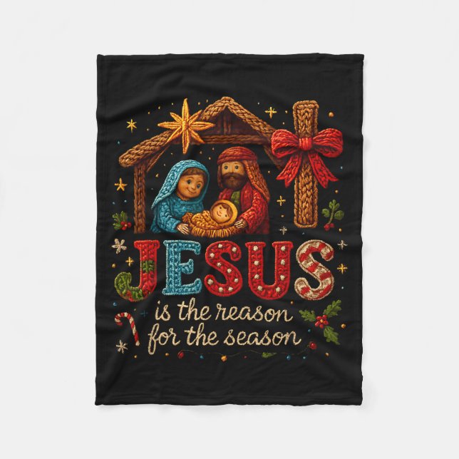 Couverture Polaire Jesus Is The Reason For Season Yarn Crochet Art De (Devant)