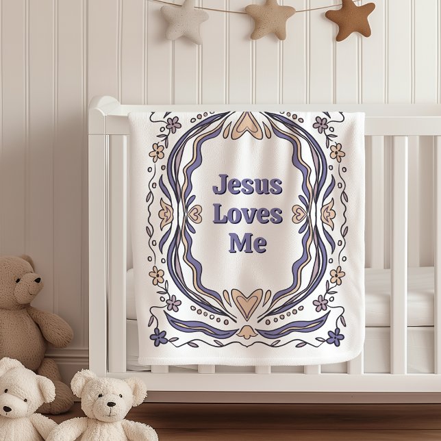 Couverture Polaire Jesus Loves Me Fleece Blanket Christian Gift  (Créateur téléchargé)