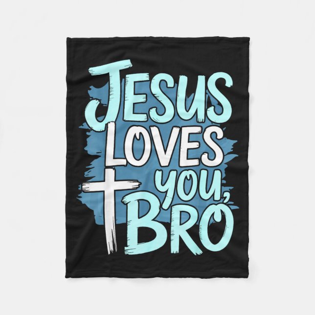 Couverture Polaire Jesus Loves You Bro Christian Religious  (Devant)
