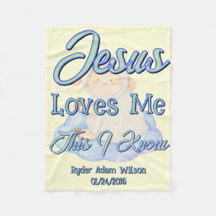 Couverture Polaire Jésus m'aime Toison Blanche bébé