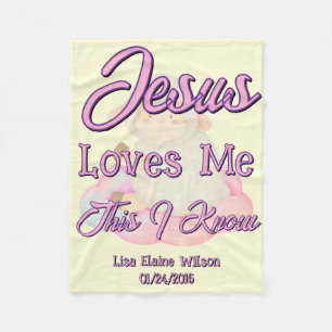 Couverture Polaire Jésus m'aime Toison Blanche bébé
