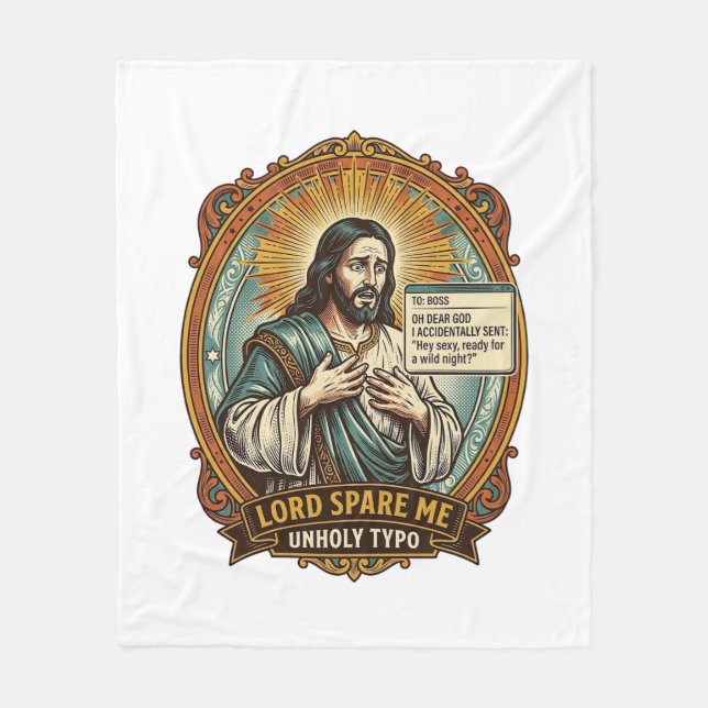 Couverture Polaire Jésus Mauvaise Message Autocorrect Patron Embarras (Devant)